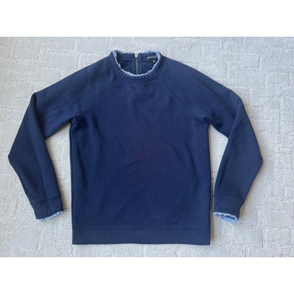 J. Crew Sweatshirt Floral Ruffle Neck & Cuffs Zip Back Women's